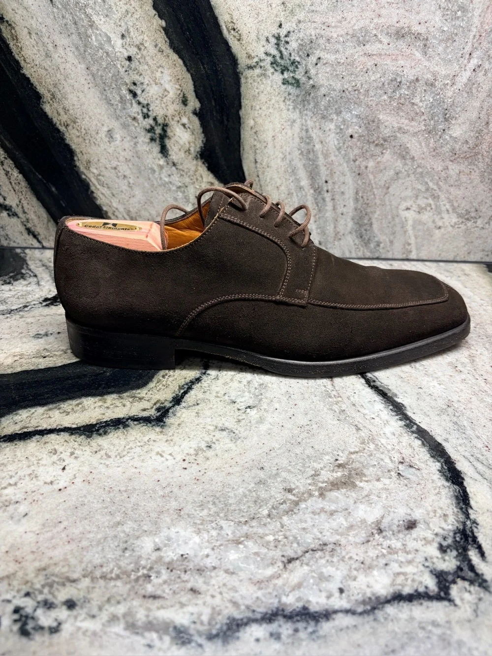 Barrett Dark Brown Suede Apron-Toe Derby Shoes – Made in Italy – Men’s US 10.5